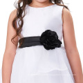 Grace Karin sans manches Robe fille fille fleur blanche et noire CL007548-1